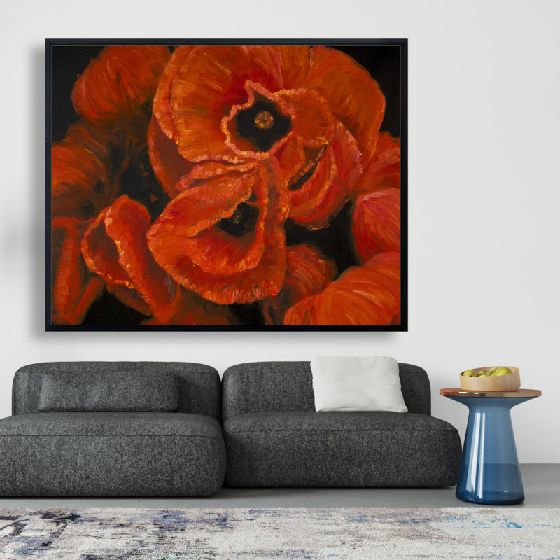Poppy Bouquet Print On Canvas