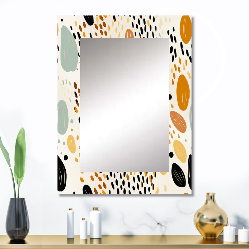 Dequarius Desert Mirage - noir et beige - miroir mural abstrait, 32 po x 24 po
