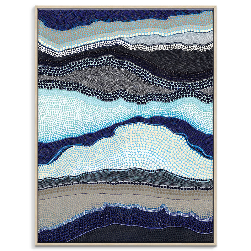 Garra-Goon | Kamilya Lowana White | by Ivy Bronx, Tan Floater Framed, 108cm H x 80cm W x 5cm D