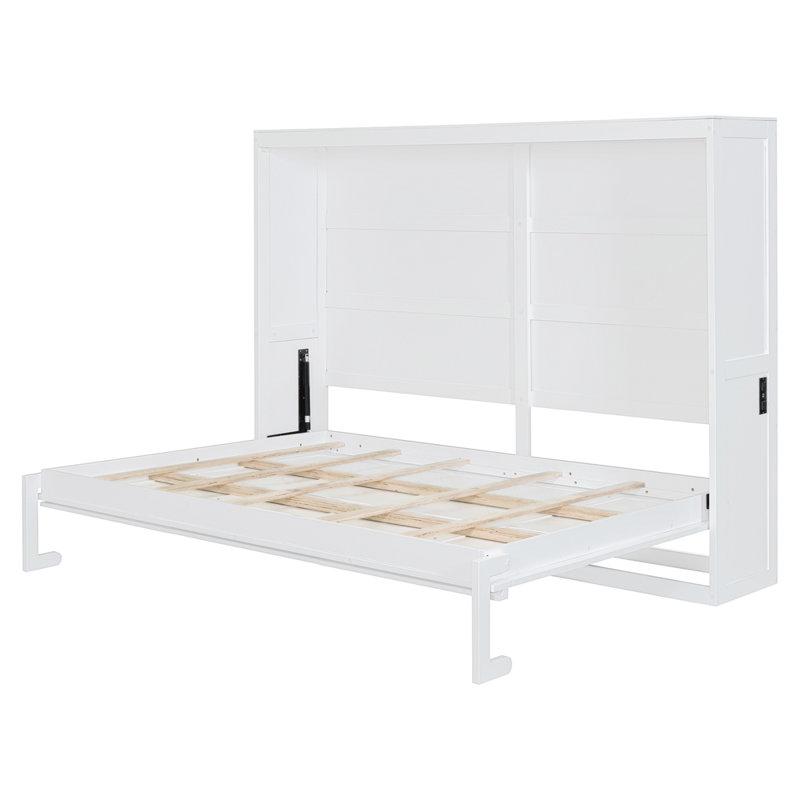 Lit escamotable double pleine grandeur, Double, Blanc