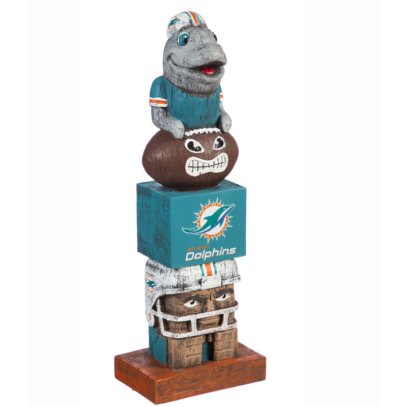 Miami Dolphins Hand-Painted Resin Tiki Garden Statue