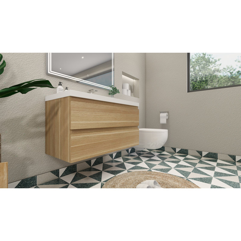 Ensemble de meuble-lavabo simple 41,75 po Curly, Chêne Coburg
