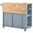 Kitchen Island with Power Outlet,Kitchen Storage Island with Drop Leaf and Rubber Wood,Open Storage and Wine Rack,5 Wheels,with Adjustable Storage for Home, Kitchen, and Dining Room, Grey Blue-2045283272