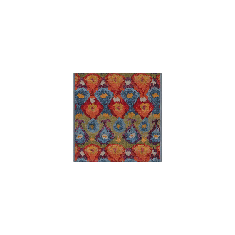 Newt Washable Ikat Indoor / Outdoor Rug, Runner 2' x 5'