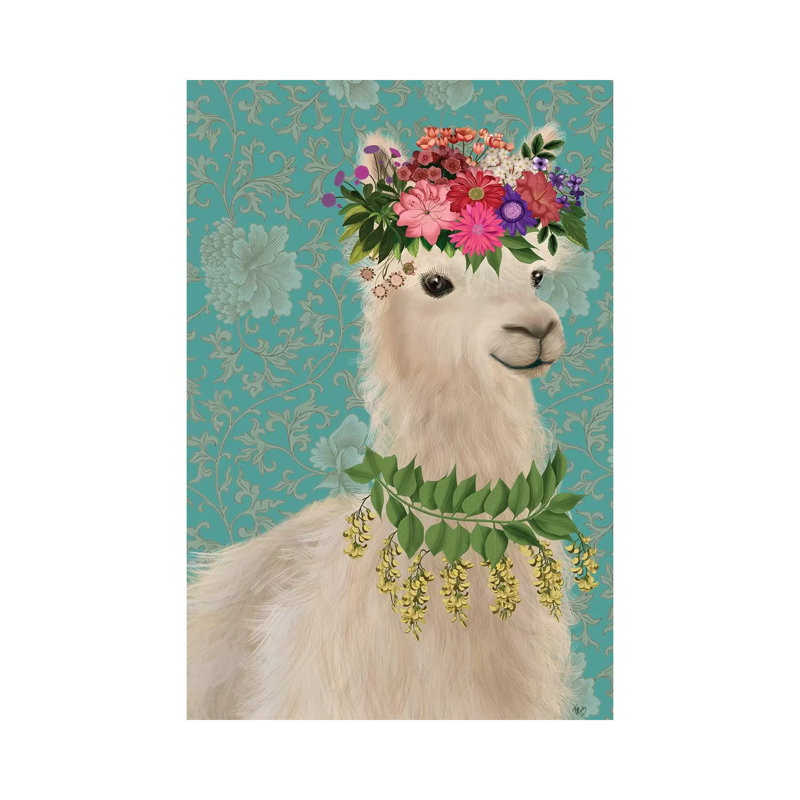 Llama Bohemian 2 by Fab Funky - Wrapped Canvas Print, 66.04 cm H x 45.72 cm W x 1.91 cm D