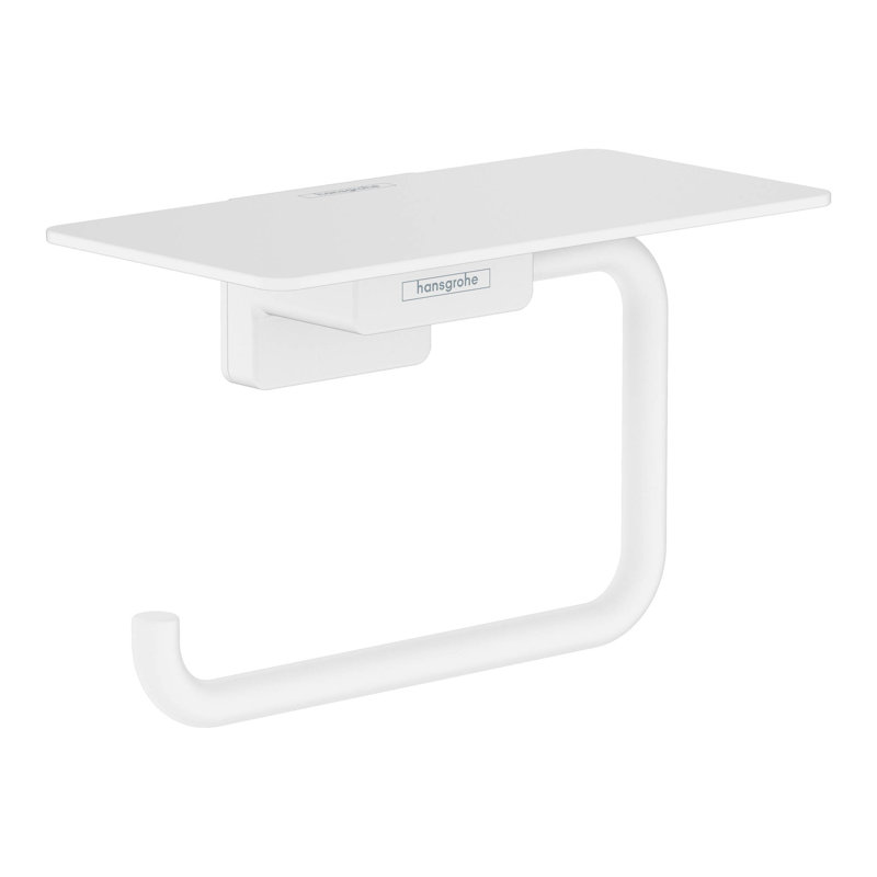 Porte-rouleau avec tablette Hansgrohe AddStoris, Blanc mat