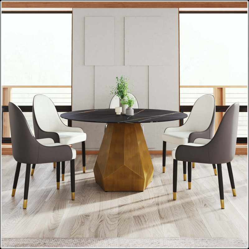 Table de salle à manger 53 po, 29.53"H x 53.15"L x 53.15"W, Black