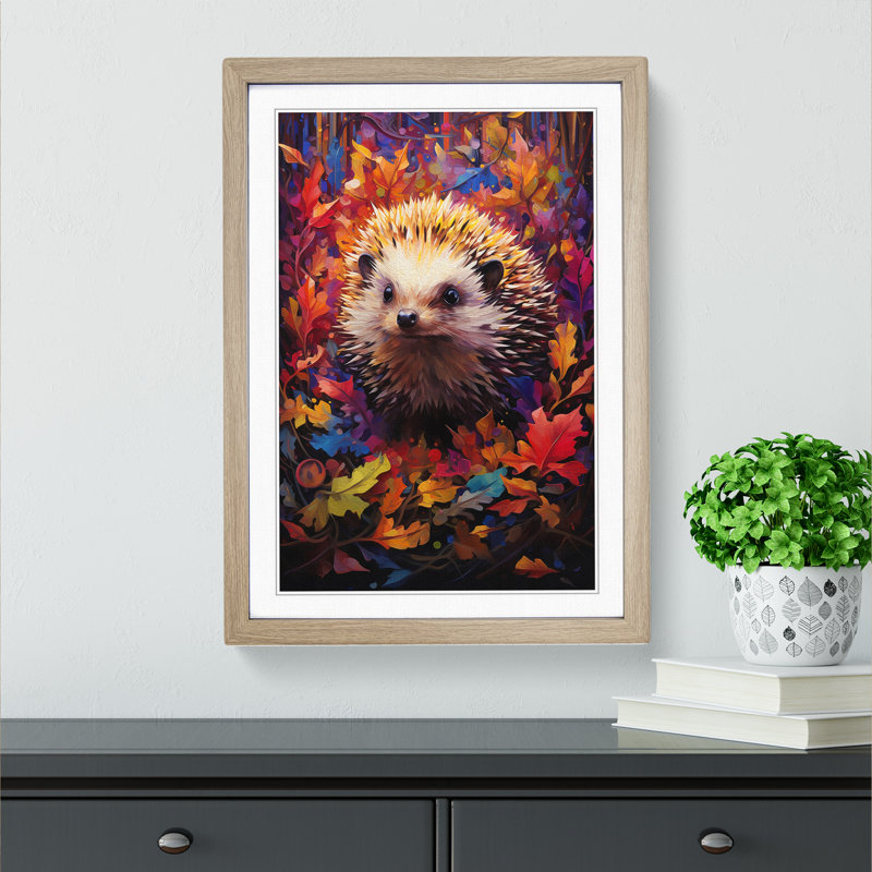 Hedgehog Abstract Art - Framed Print
