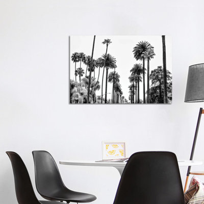 «Black California Series - L.A Palm Alley» par Philippe Hugonnard - reproduction de photo sur toile tendue
