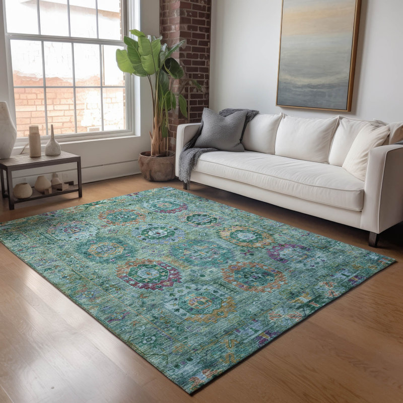 Machine Washable Indoor/Outdoor Bernadette ACN2228 Panel Rug, Rectangle 8' x 10'