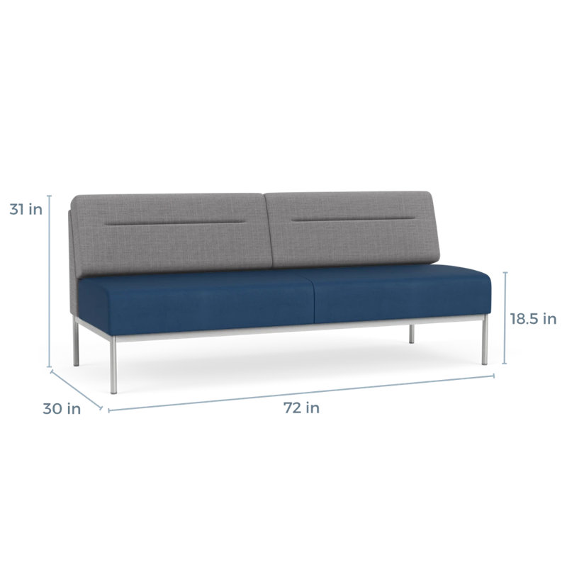 Canapé Darsey, Sans alimentation, Argent argent, Chambray gris; Patriot Plus Blue Ridge