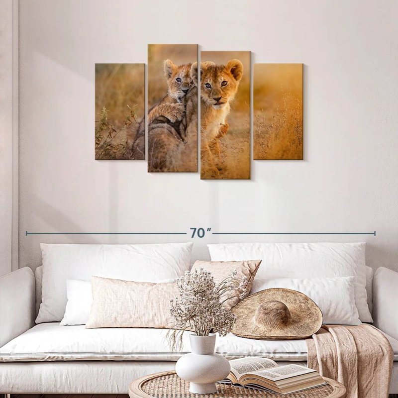 Adorables lionceaux Brampt, H 27 po x l 43 po