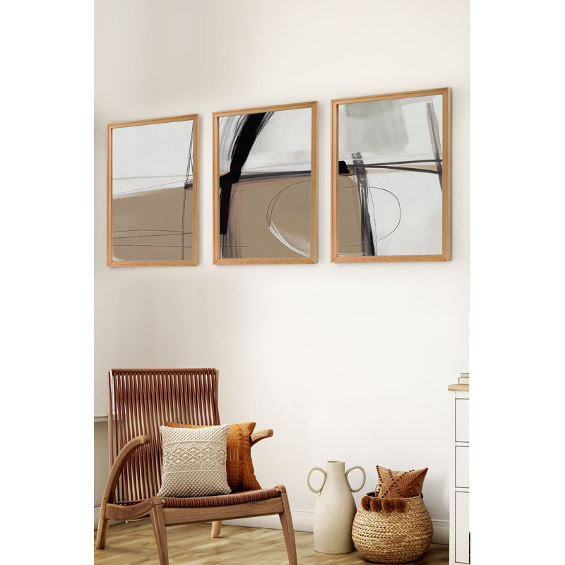 Stunning Decorative Framed MDF Painting Set (3 Pieces), Solid Pine Wood Frame, 7.9 x 11.8 inches | 100% MDF Art on Bristol Paper, Double-Sided PVC Film with Shiny & Matte Finishes | Perfect for Home Décor & Gallery Walls