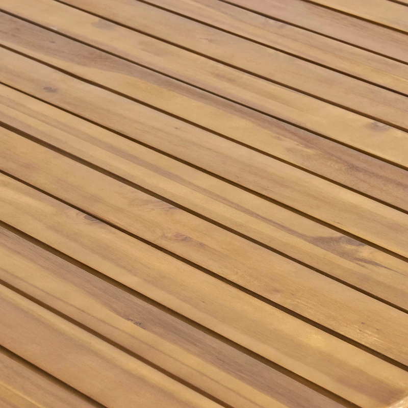 Table de salle à manger d'extérieur en bois massif de 69 po