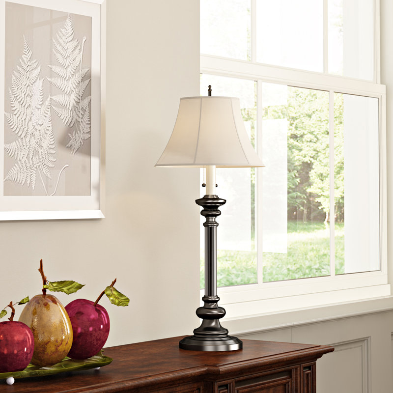 Ashton Metal Table Lamp, Oil Rubbed Bronze and Beige Shade
