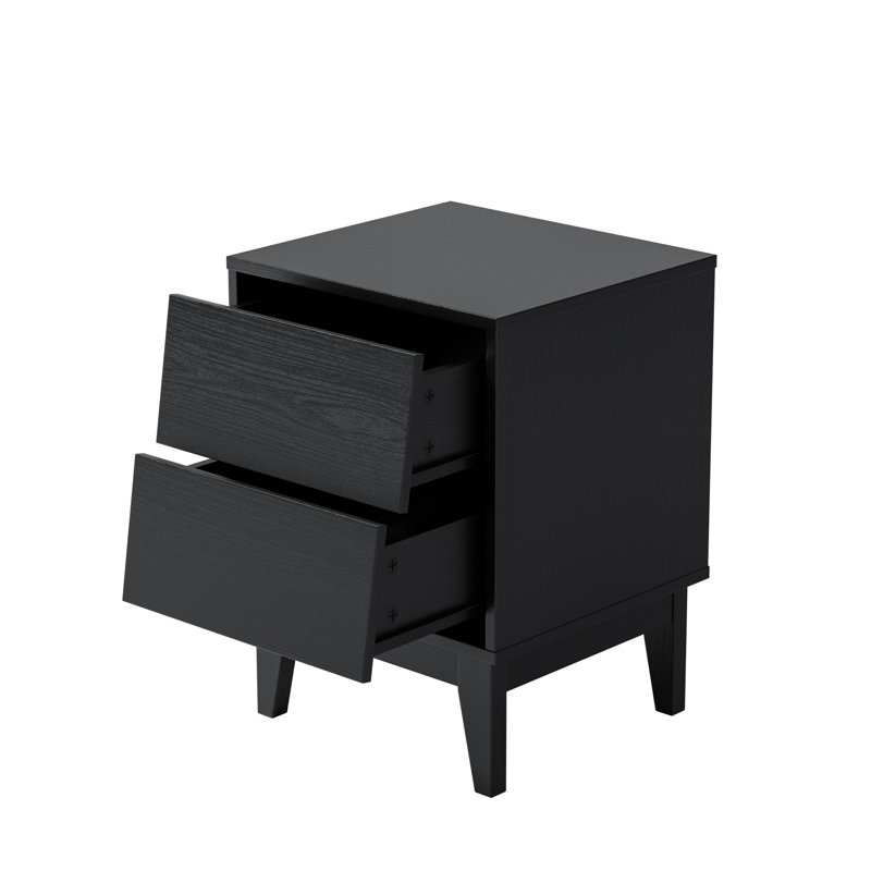 Dominyka 15.80'' W Nightstand, Black