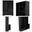 Arbre d'entrée classique noir avec banc, armoire de rangement pour chaussures, tablettes et crochets pour vestibule organisé - élégant et fonctionnel-424559401
