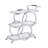 Antu 3-Tier Chrome Glass Mobile Home Serving Bar Cart with Locking Casters-175843471