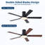 Ventilateur de plafond encastré noir 52 pouces Mordern Minimalisme avec pales légères et doubles-125784131