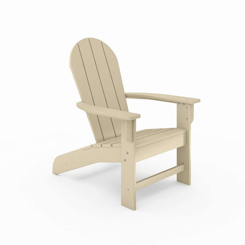Adirondack Chair – Premium Hdpe Poly Lumber For Pool, Patio, And Garden Elegance, Beige
