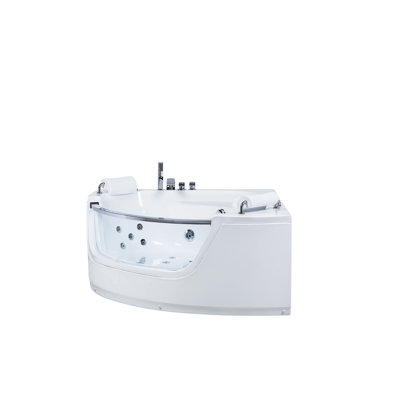 Clouser 1500mm x 201mm Corner Whirlpool Acrylic Bathtub with Tap