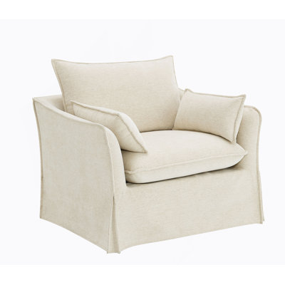 Beige Linen Chair W/2 Pillows