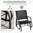 Metal Frame Porch Glider With Breathable Mesh - Enjoy Outdoors In Style: Garden, Poolside, Backyard, Balcony Black Chairs Cushion Seat Lining Comfort:
