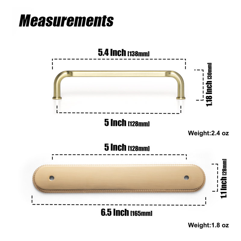 Classical Bar Pull With Backplate(G019) Multipack, 5", Champagne Bronze