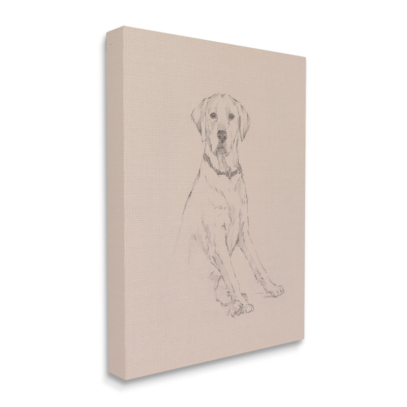 Retriever Dog Minimal par Ethan Harper - reproduction d'art sur toile tendue, H 20 po x l 16 po x P 1,5 po