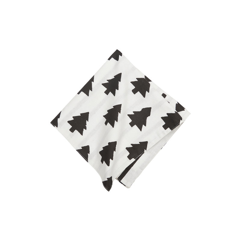 Black and White Forest Napkin Set of 4
