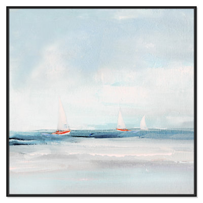 Caribbean Sail by Sally Swatland - Floater Frame Print on Canvas