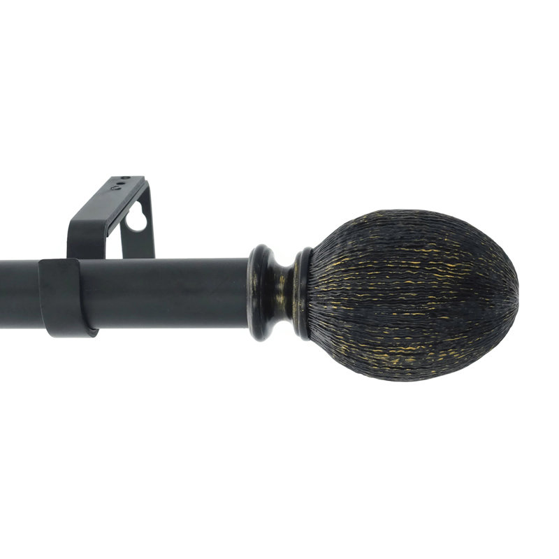 Tringle à rideaux simple ajustable 1 po Danika, H 1 po x l 48 po x P 7 po, Doré brulé