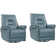 Carnegie 33" Leather Power Glider Swivel Recliner with Adjustable Headrest - Powered By Freemotion