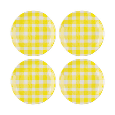 12-Piece Gingham 6" Melamine Plates
