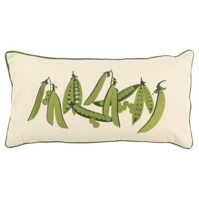 Embroidered Cotton Reversible Throw Pillow
