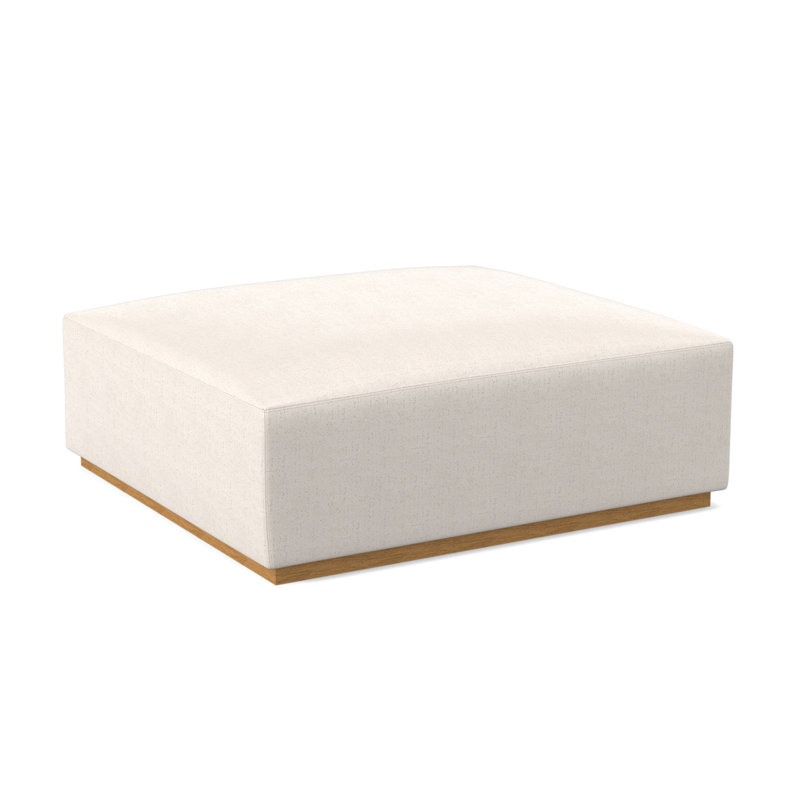 Club Square Ottoman, Amber, Venice Ivory 100% Polyester
