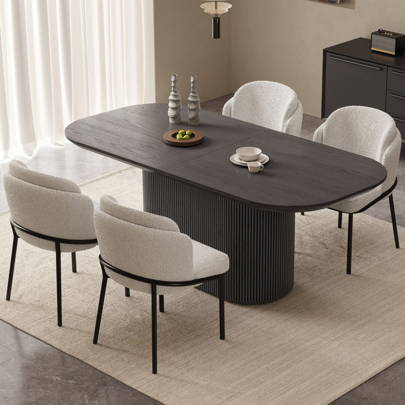 Ensemble de table de salle à manger 70 po avec 4 chaises pour la cuisine, le bar et le salon, Noir