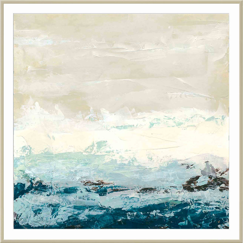 «Coastal C Courants I» par June Erica Vess - peinture encadrée, Argent allemand, H 40,09 po x l 40,09 po x P 1,1 po