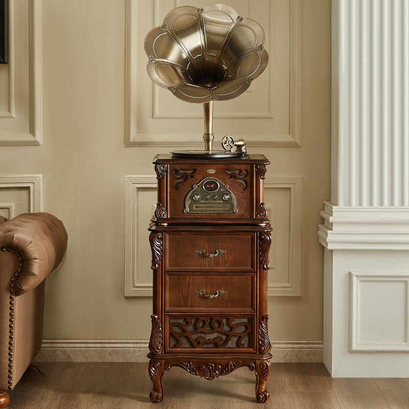 Nut-brown+Gold Free Form Solid + Manufactured Wood+Copper Media Players