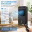 Refroidisseur d'air par évaporation 32 po avec réservoir d'eau 3,2 gallons, refroidisseur portatif et humidificateur 3-en-1, ventilateur tour oscillant à 60 ° avec télécommande, refroidissement de glace pour le bureau personnel, noir