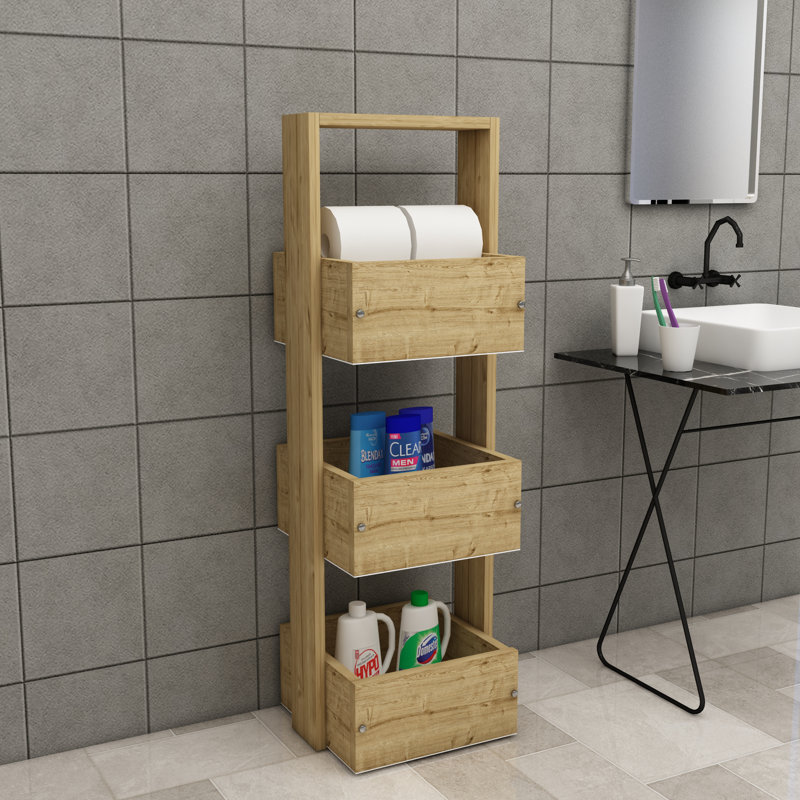 Etly 3 -Shelf Storage Cabinet, Oak