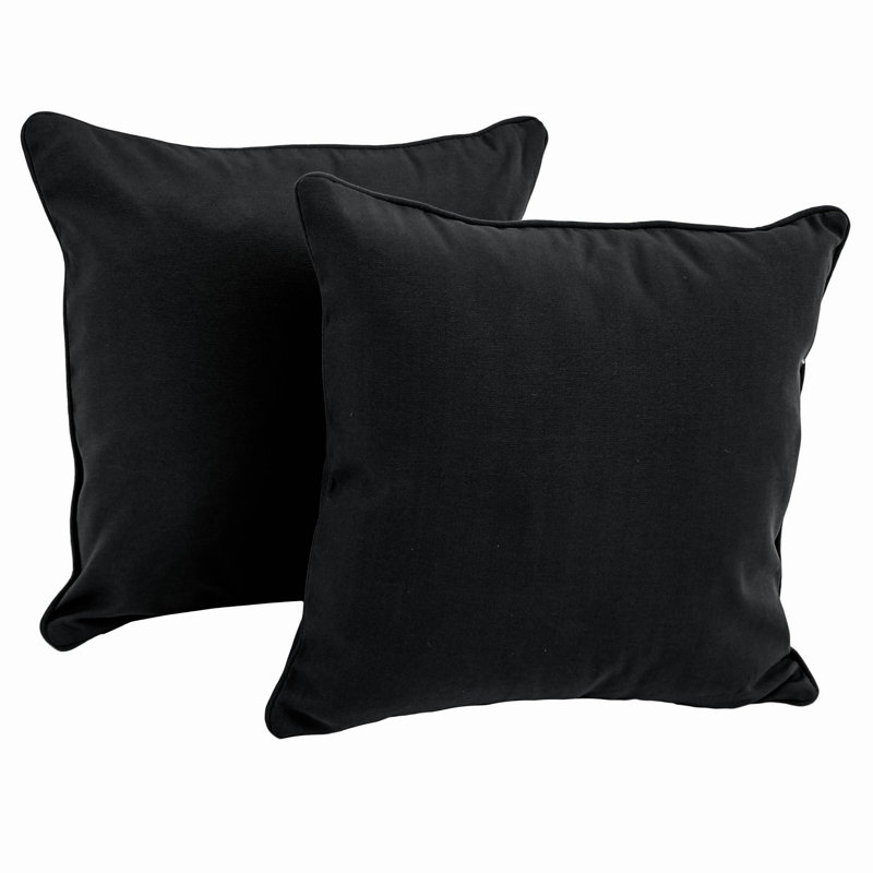  Housse et insert d'oreiller carré, Noir