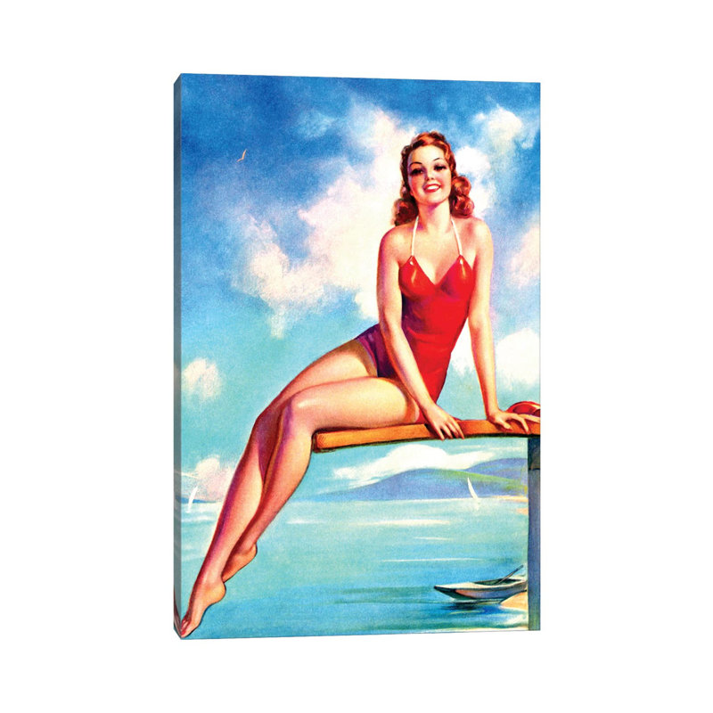 «High Dive Pin-up» par Piddix - peinture sur toile tendue