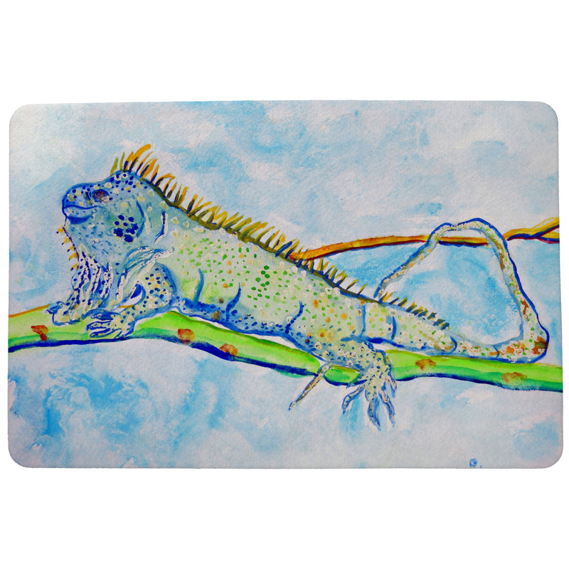 Tapis d'entrée / extérieur antidérapant Anna Iguana, Rectangle 1 pi 6 po x 2 pi 2 po