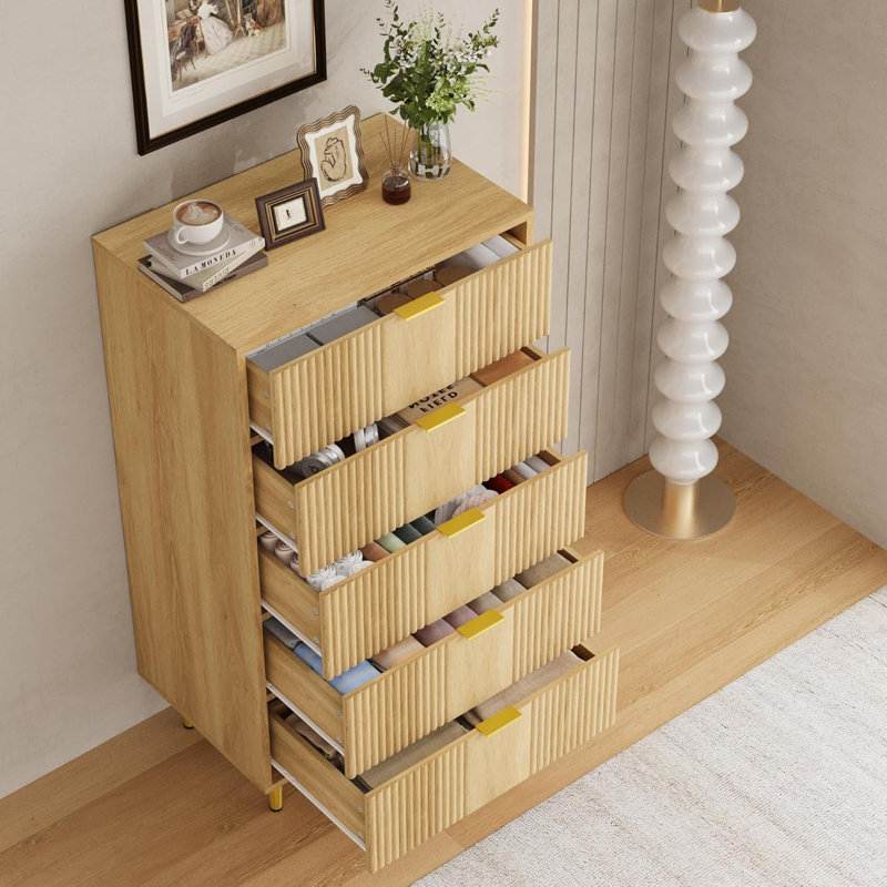 47cm W 5 - Drawer Chest of Drawers, Clear