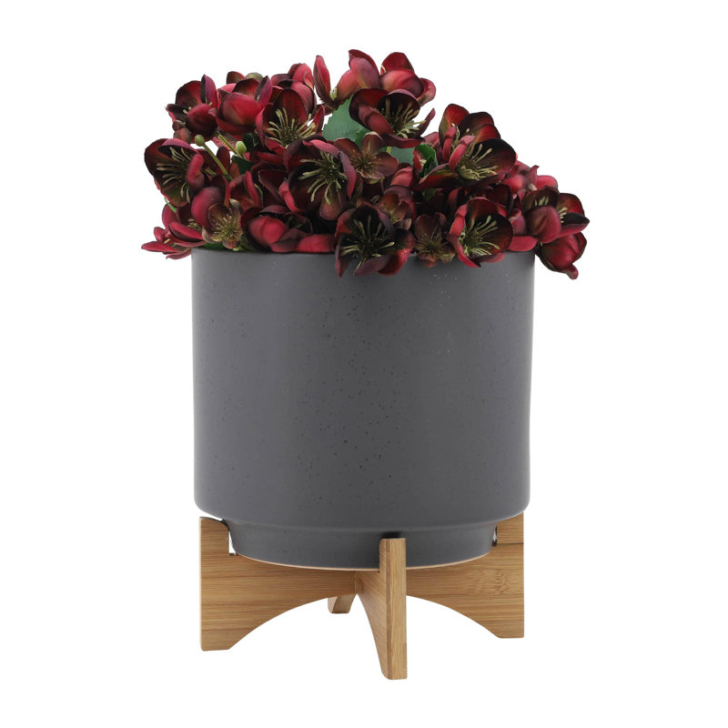 Includes plant rack flower pots, Gray, 12" H x 10" W x 10" D