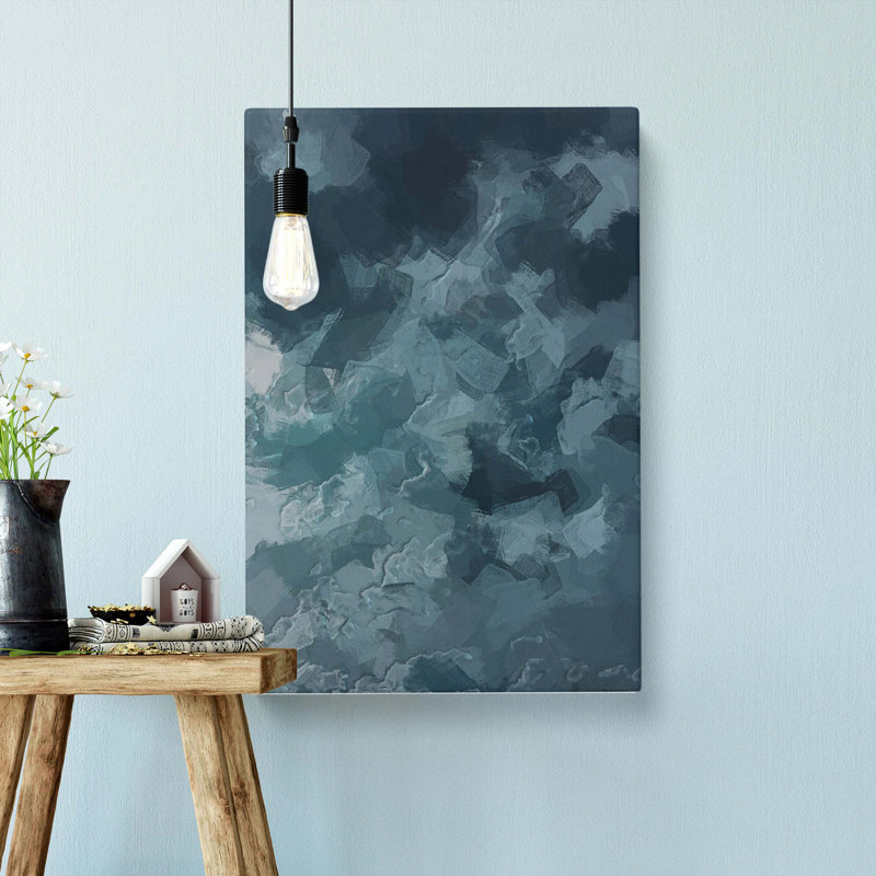 Teal Skies In Abstract - Wrapped Canvas Print, 76cm H x 50cm W x 3cm D
