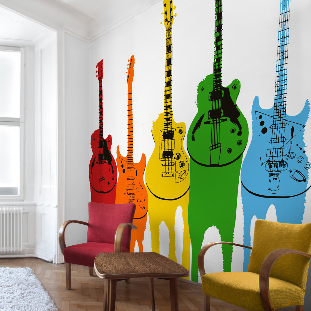 Tapete Retro Guitars 336 cm L x 336 cm B Lintz