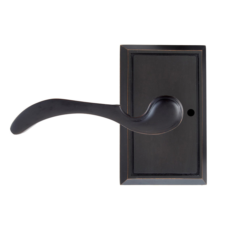 Bravura 903-1 Sable Privacy Lever on Traditional Rectangular Rose in Satin Nickel - LH, Right, Oil Rubbed Bronzse