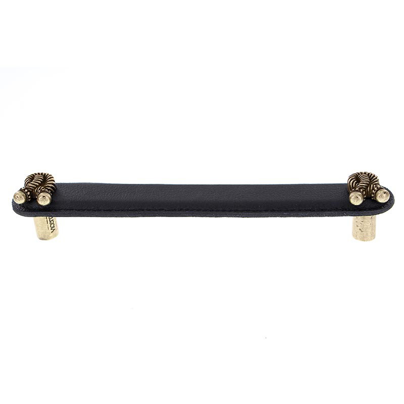 Equestre Bar / Handle Pull, 6", Antique Brass/Black